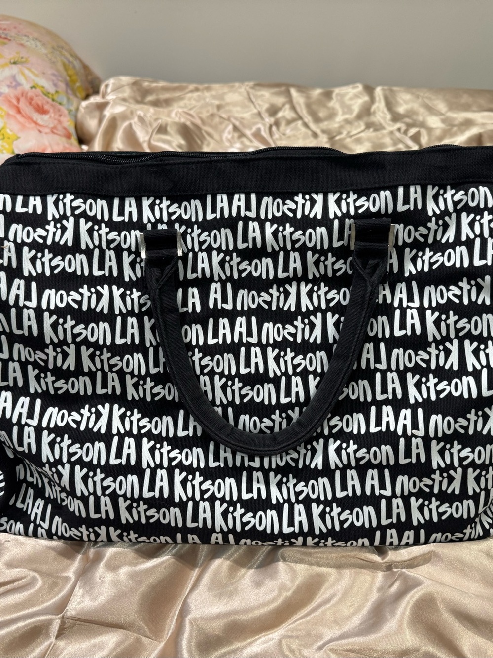 kitson Black & White Logo Travel Tote